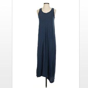 Anthropologie Daily Practice 100% Cotton Maxi Beach Dress in Navy Blue Size S